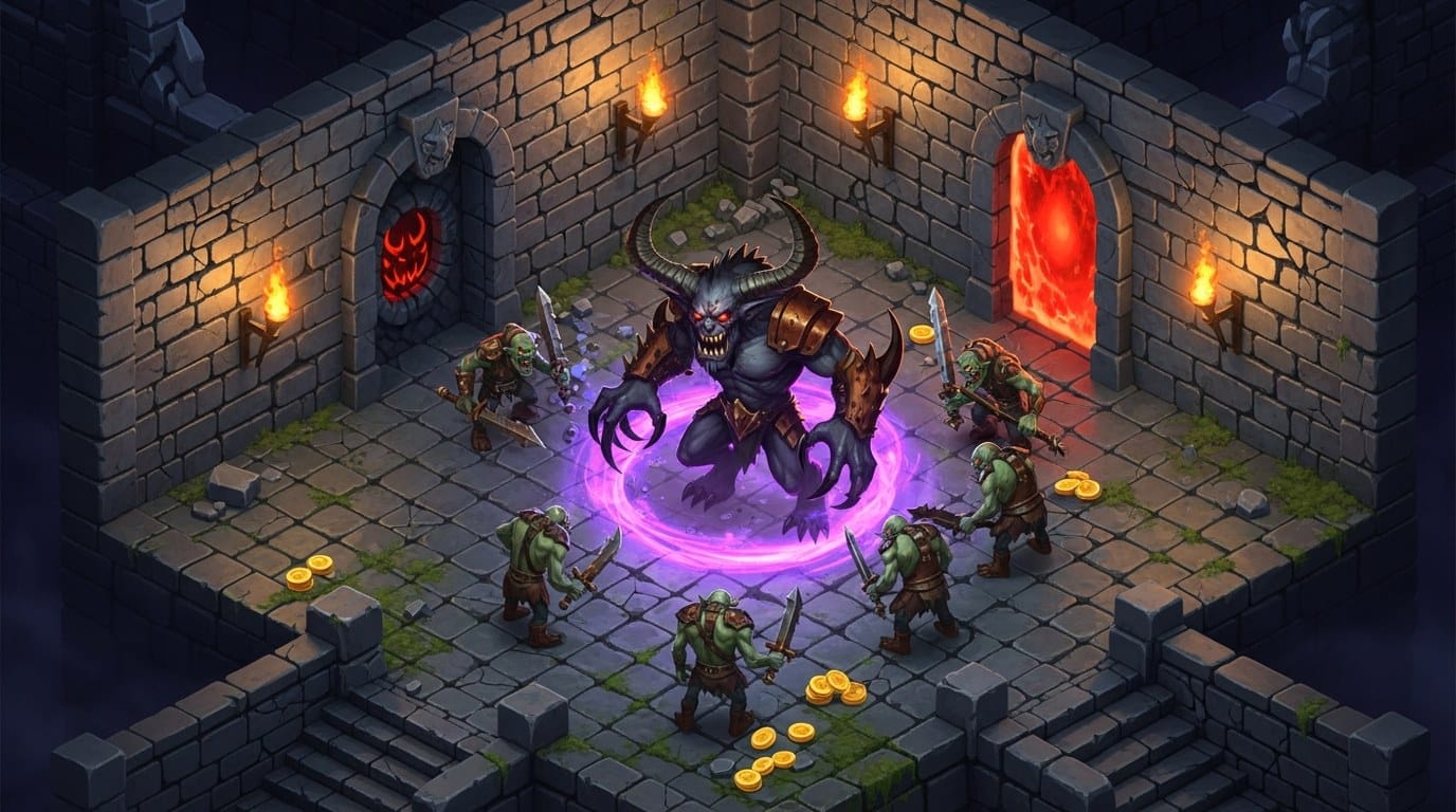 Геймплей Dungeon crusher Крушители подземелий — скриншот из игры